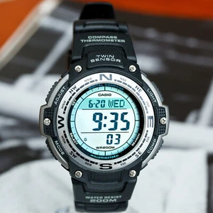 Casio SGW-100 Twin Sensor COMPASS Watch Thermometer World Time 200M WR New - Picture 1 of 8