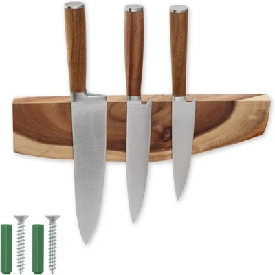 12.5 Inch Magnetic Knife Holder for Wall,Acacia Wood Knife Magnetic Strip,Knife  - Image 1 of 4