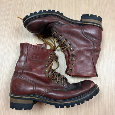 Botas Leñador Lineman De Colección Cuero Envejecido Suela Vibram Talla 10 Big Thunder Foto 1 de 4