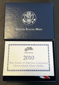 2010 Boy Scouts Of America Centennial Silver Dollar US Mint OGP COA - Picture 1 of 9