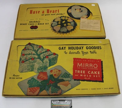 2 Vintage Mirro Aluminium Kuchenform Sets Weihnachtsbaum + Herz gebraucht - Bild 1 von 4