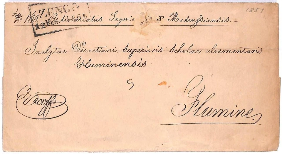 ai2218 - CROATIA - Postal History - Very EARLY COVER from ZENGG Senj 1851 - Image 1 of 1