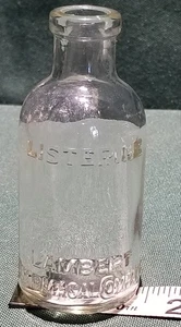 Vintage Listerine geprägte Klarglasflasche Lambert Pharmacal Company Medizin - Bild 1 von 9