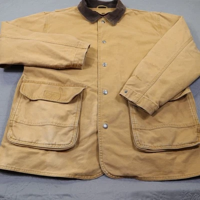 Chaqueta Woolrich Chore Para Hombres Manta Grande Forrada Lana Lona Granero Tab Marrón Foto 1 de 4