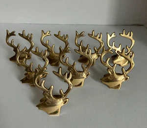 8er Set Messing Rentier Serviettenringe Hirsch Weihnachten Urlaub Tisch - Bild 1 von 11