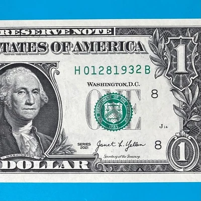January 28, 1932 (H 01281932 B) BIRTHDAY ANNIVERSARY $1 One Dollar Bill *UNC* . - Image 1 of 4