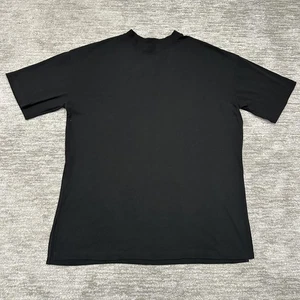 Camisa Lala vestida para mujer grande negra cuello falso acanalada túnica de gran tamaño - Imagen 1 de 8