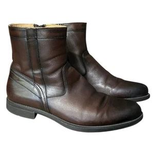 FLORSHEIM Medfield Brown Leather Plain Toe Zip Boot Ortholite Insole sz 8.5D - Picture 1 of 10