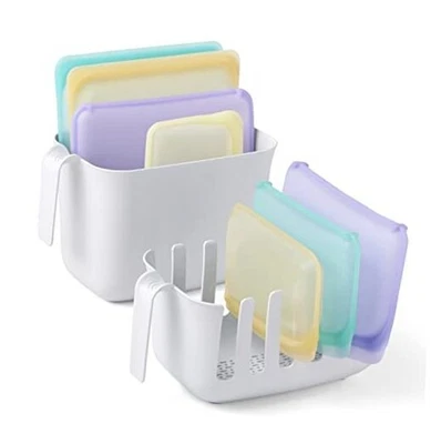  Dry&Store Bolsas de Silicona Reutilizables Organizador y Bolsa Set de Estante de Secado y Contenedor Foto 1 de 4