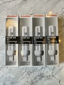 Lot Of 4 Sylvania 20682 Compact Fluorescent CF13DD/E/827/ECO 13W 4 Pin G24q- - Picture 1 of 2