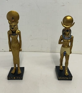 2er Set Ägyptischer Gott Horus Sonnengott Ra-Harkti Schreibtischfiguren Skulpturen, gebraucht - Bild 1 von 12