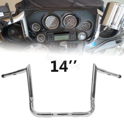Manillar de 14" Meathook Bar 1-1/4" Ape para Harley Bagger Electra Street Glide Foto 1 de 4