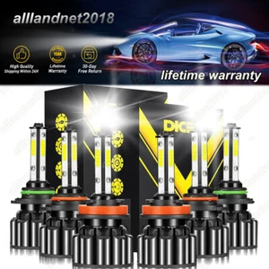 9005 9006 H11 Combo LED Headlight Kit Bulbs 6000K White High Low Beam Fog Lights - Picture 1 of 12