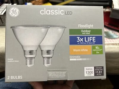 GE Classic 90 Watt EQ LED Daylight Par38  Dimmable Light Bulb 2-Pack Wet Rated - Image 1 of 4