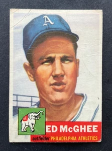 1953 Topps #195, Ed McGhee, Philadelphia Athletics - Picture 1 of 2