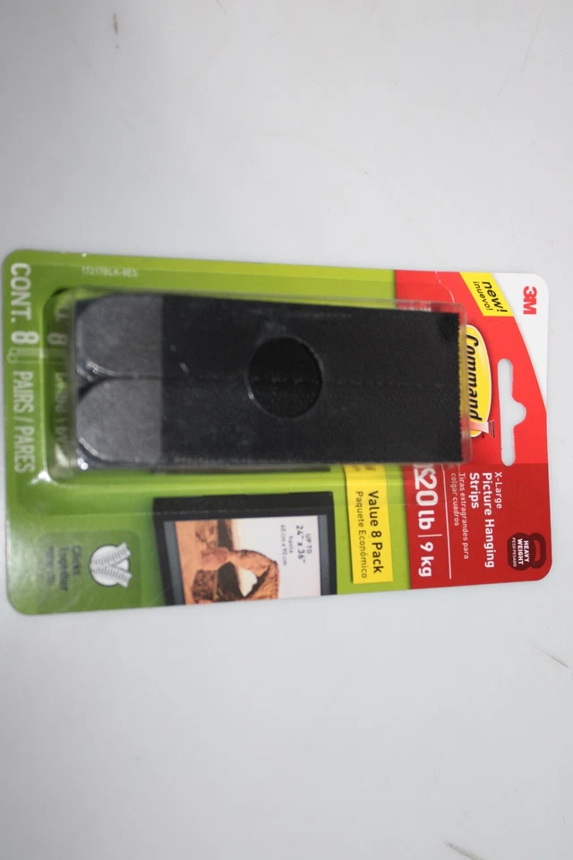 Tiras para colgar cuadros Command X-Large - 8 pares negras NUEVAS Foto 1 de 1