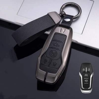 Zinc Alloy Car Key Fob Case Cover For Ford Mustang F-150 Mondeo Edge Explorer Foto 1 de 4