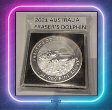 * FINE SILVER COIN - 2021 Australia Fraser's Dolphin - 1 Oz - .999 BU *