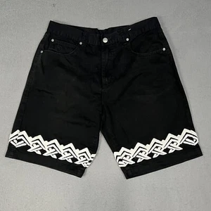 Pantalones Cortos Hombre Eight 732 Talla 38 Negro Denim Bordado Pierna Hip Hop Sueltos Jeans - Imagen 1 de 9