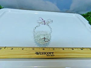 Vtg Hand Blown Spun Glass basket with eggs - Picture 1 of 3