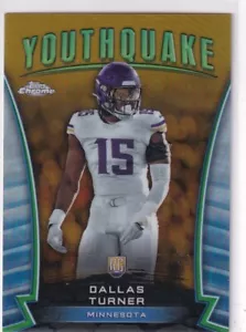 Topps Chrome NFL 2024 No. Y-6 Dallas Turner Rookie Youthquake Gold 27/50 - Bild 1 von 2