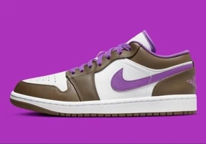 Zapatos bajos Air Jordan 1 ""Mocha púrpura"" Palomino baya salvaje blanco 553558-215 para hombre - Imagen 1 de 4