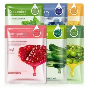 Natural Moisturising Hydrating Face Mask Sheet Facial Mask Pack of 6 UK Seller - Picture 1 of 16