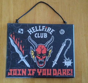 Netflix Stranger Things Hellfire Club 10"x8" HANGING SIGN - Picture 1 of 2