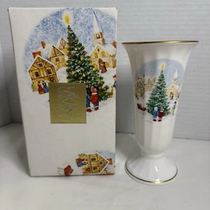 Vintage Mikasa Bone China Knospenvase neu im Karton Frohe Weihnachten FX 032/590 6,25" - Bild 1 von 16