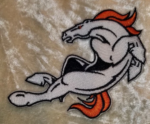 Denver Broncos Mascot Miles 4.25" Iron On Embroidered Patch~US Seller~ Cover
