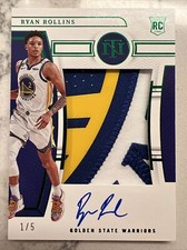2022/23 Panini National Treasures Ryan Rollins Rookie Patch Auto Emerald RC 1/5 