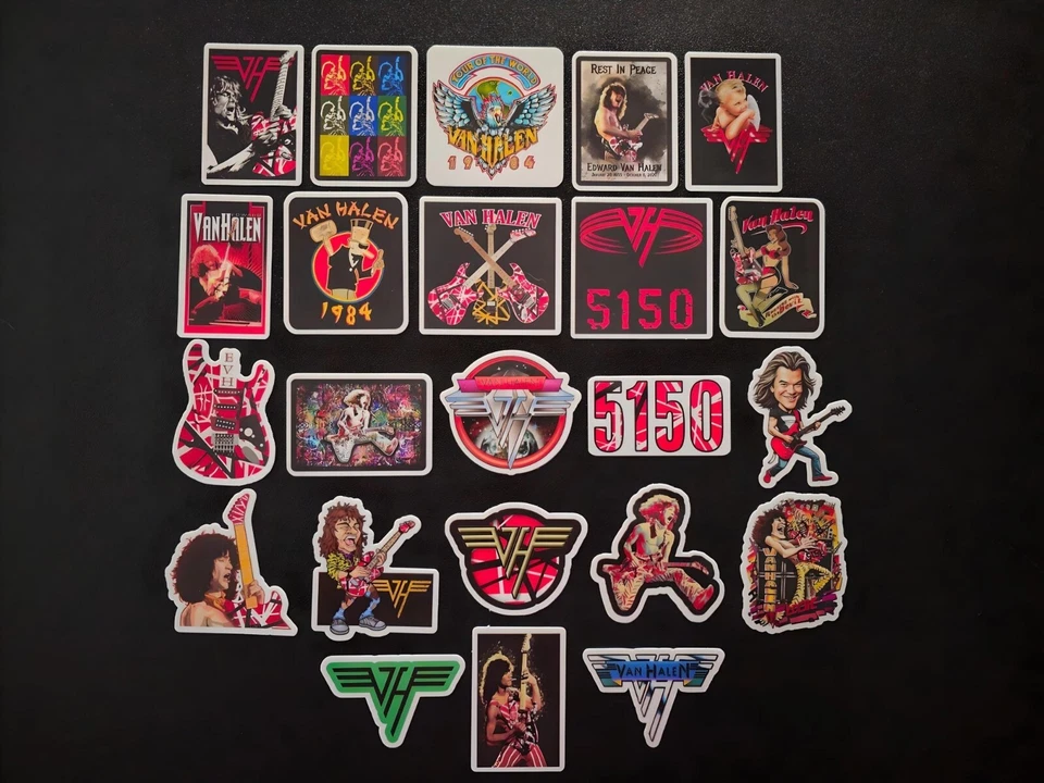 Eddie Van Halen Vinyl Stickers Band Logo Rock Music EVH Tribute Rock N Roll 80's - Image 1 of 1