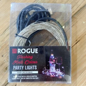 Flashing Multi Colour Party Lights 108 Bulbs 8m L USB Christmas Light Party - Picture 1 of 8