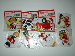 Lot of 8 Vintage Trim A Home Christmas Tree Ornaments Santa Angel Soldier Duck - Picture 1 of 7
