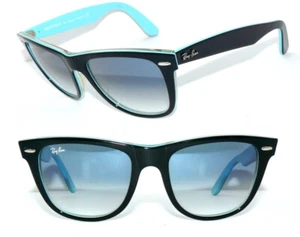 Ray Ban SONNENBRILLE BLAU SCHWARZ WAYFARER RB 2140 1001/3F 54mm RILLE 0840 4174 - Bild 1 von 7