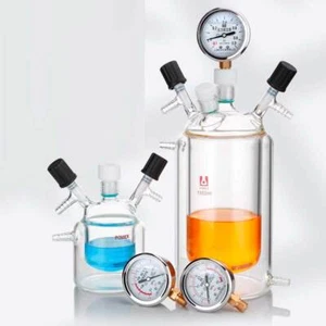 Lab Glass Vacuum Flask 100ml-1000ml Double-Layer with Pressure Gauge - Picture 1 of 8