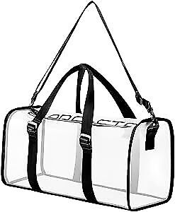Clear Gym Bag for Men, Crossbody Sling Clear Small Duffle Bag for Milky White