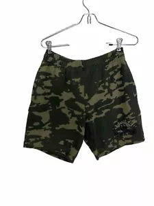 Standard Affliction Green Camouflage Pull On Shorts Mens Size S Knit Casual - Picture 1 of 15