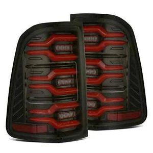 AlphaRex 640050 Black-Red LED LUXX Tail Lights For 2019-2024 Dodge Ram 1500 - Picture 1 of 5
