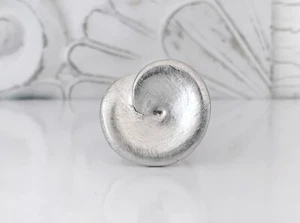 Bold Italy sterling silver 925 Ring retro modern designer round disc adjustable - Picture 1 of 22