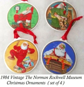 Juego de 4 adornos navideños vintage del Museo Norman Rockwell 1984 - Imagen 1 de 3