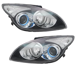Scheinwerfer Set für Hyundai i30 FD H1 / H7 2009 - 2011 Schwarz LWR - Bild 1 von 5