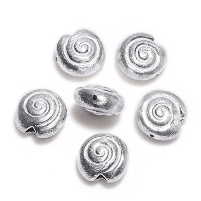 10 Stück 10X5mm Muschel Abstand Gebürstet Perlen Sterling Versilbert Schmuck - Bild 1 von 3