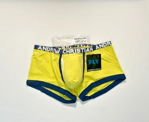 Calzoncillos boxer/trunks Andrew Christian talla S de algodón con mosca - amarillo/azul marino/blanco - Imagen 1 de 12
