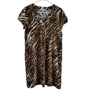 Jones New York Sport Tiger Striped Cotton Dress Stretch Women's Size Medium NWT - Picture 1 of 10