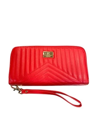 Portafoglio donna Enrico Coveri rosso doppia  zip  contanti carte moneta da€35 - Immagine 1 di 4