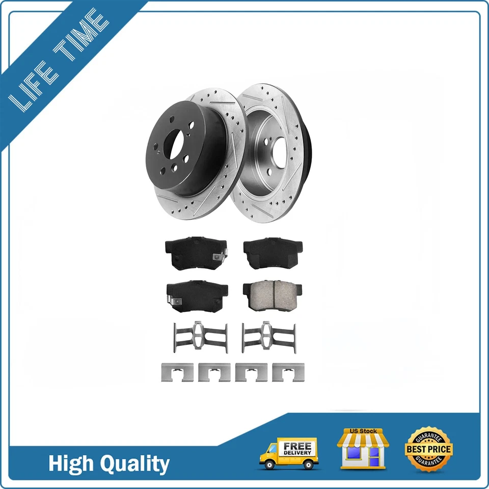 Rear Drilled Brake Rotors Brake Pads for 2004 2005-2008 Honda Element Acura TL - Изображение 1 из 4