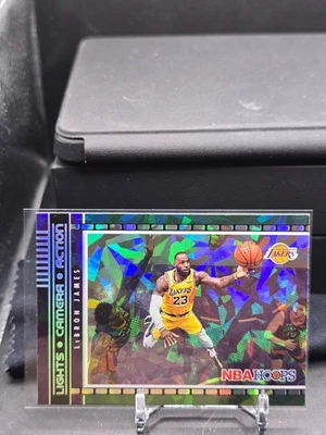 2021-22 NBA Hoops Green Ice LEBRON JAMES #28 Lights Camera Action Insert SSP - Image 1 of 2