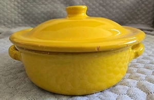 VTG  Coop Stov Albisola Italy #18 Casserole Dish Lid Yellow Glazed Terra Cotta - Picture 1 of 6