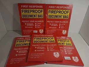 (5x) Mart COBRA First Response FIREPROOF DOCUMENT BAG 15"x11" - Picture 1 of 4